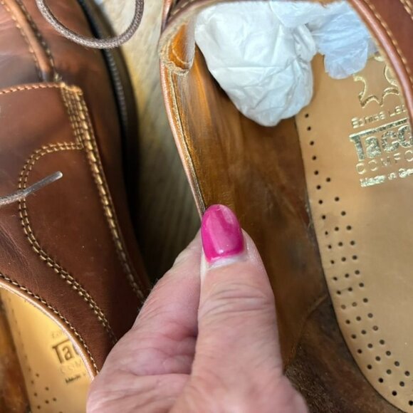 Vintage Tacco Comfort Brown Leather Mens Lace-Up Dress Shoes 9.5 M - Picture 4 of 9